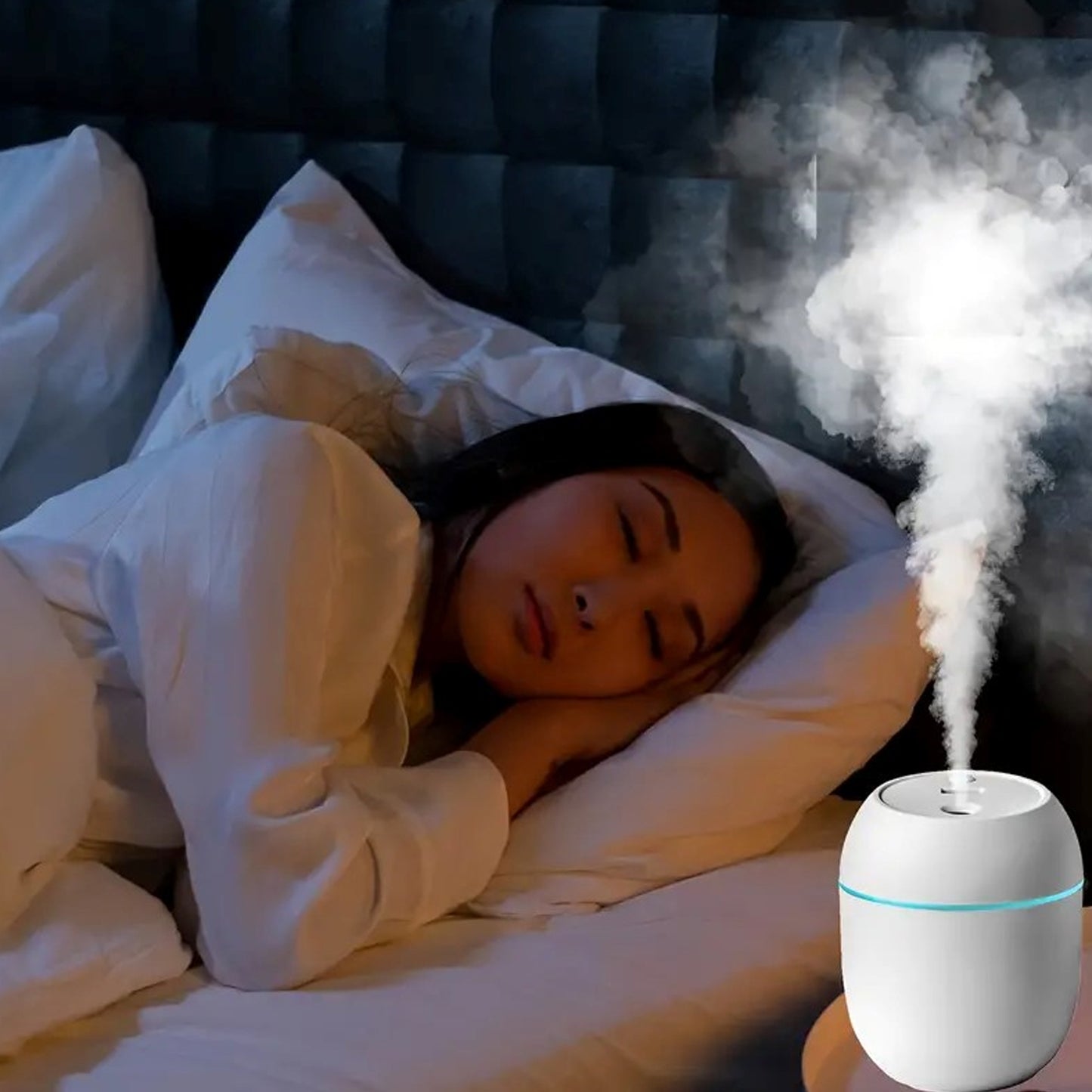 Portable Lighting Mini Humidifier Usb Personal Desktop Air Humidifier For Baby Bedroom Travel Office Home With Light Cool Mist Humidifier Essential Oil Diffusers Cool Mist Humidifiers (250 Ml) - Happy Price - Image 3