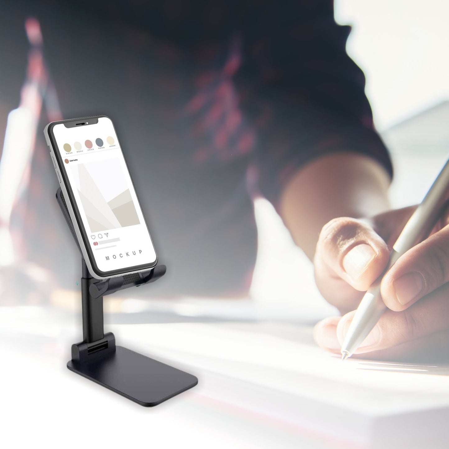 Foldable Mobile Stand With Angle Adjustable Desktop Table Mobile Holder - Happy Price - Image 6