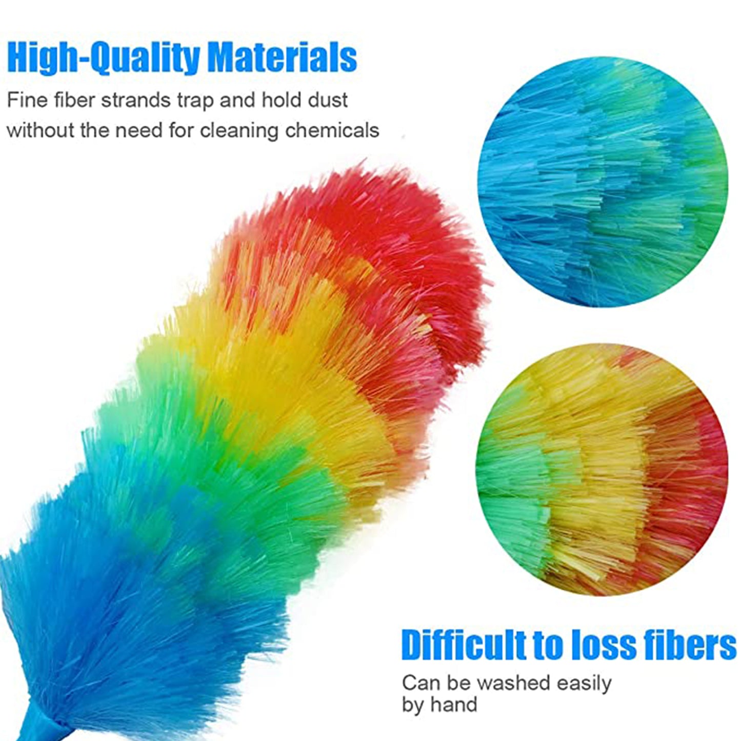 Colorful Feather Duster  Microfiber Duster For Cleaning  Dusting Stick  Dusting Brush - Happy Price - Image 7
