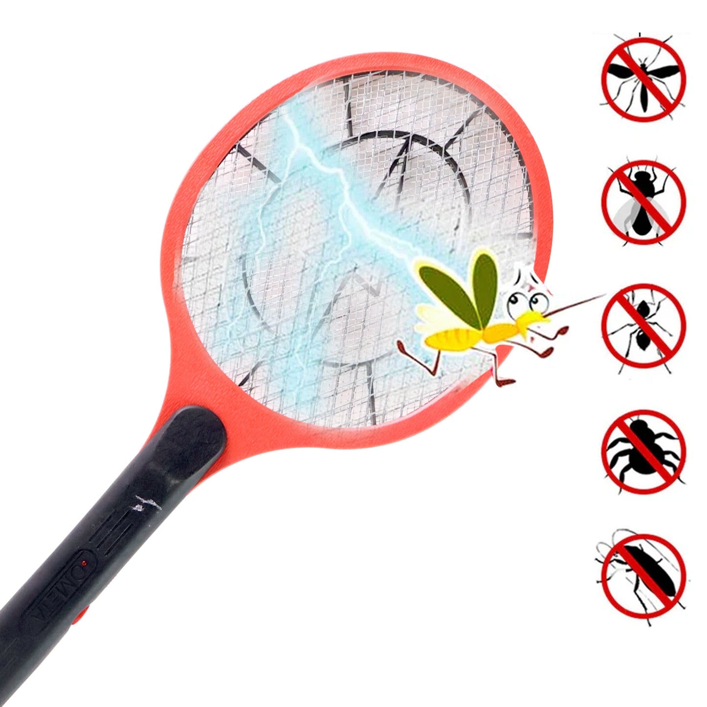 Red Rechargeable Electric Mosquito Killer Racket With Cable - Happy Price - Image 5