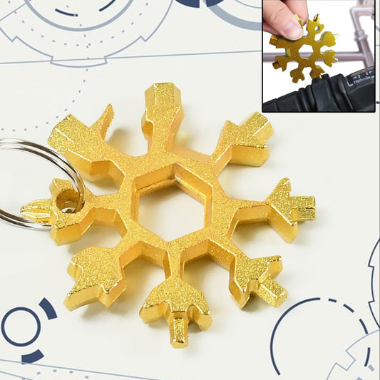 Durable  Portable 18 In 1 Snowflake Multi-tool Snowflake Bottle Opener Flat Phillips Screwdriver Kit Wrench - Happy Price - Image 1