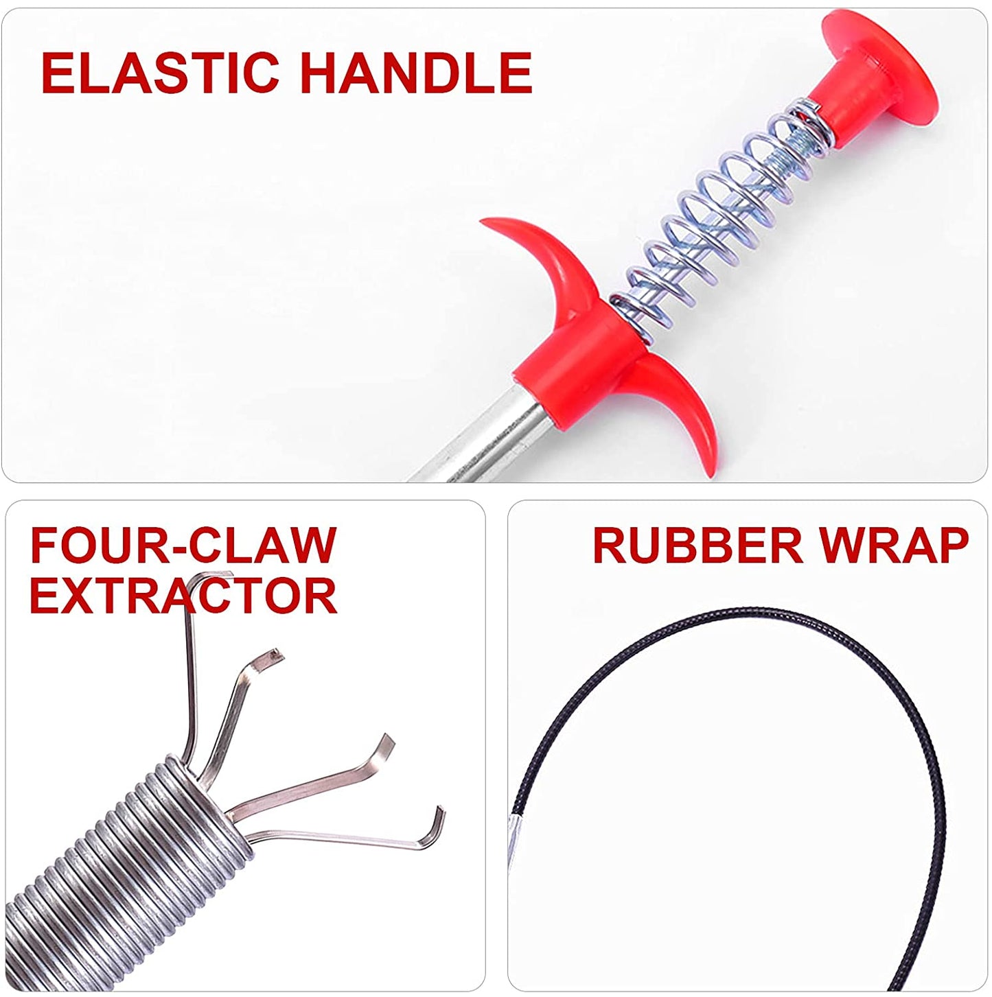 Metal Wire Brush Hand Kitchen Sink Cleaning Hook Sewer Dredging Device (155 Cm) - Happy Price - Image 5