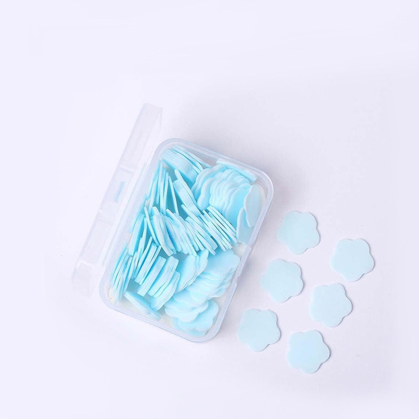Mini Portable Travel Soap Paper Sheets Flower Shape (100 Pcs Set Approx  Mix Color) - Happy Price - Image 4