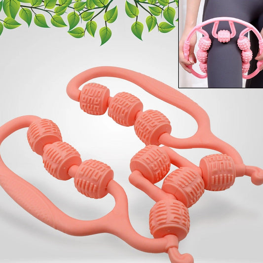 Muscle Massage Roller 10 Wheels Relieve Soreness Leg Muscle Roller Fitness Roller Muscle Relaxer Massage Roller Ring Clip All Round Massaging Uniform Force Elastic Pp Drop Shaped For Home Use (1 Pc) - Happy Price - Image 1