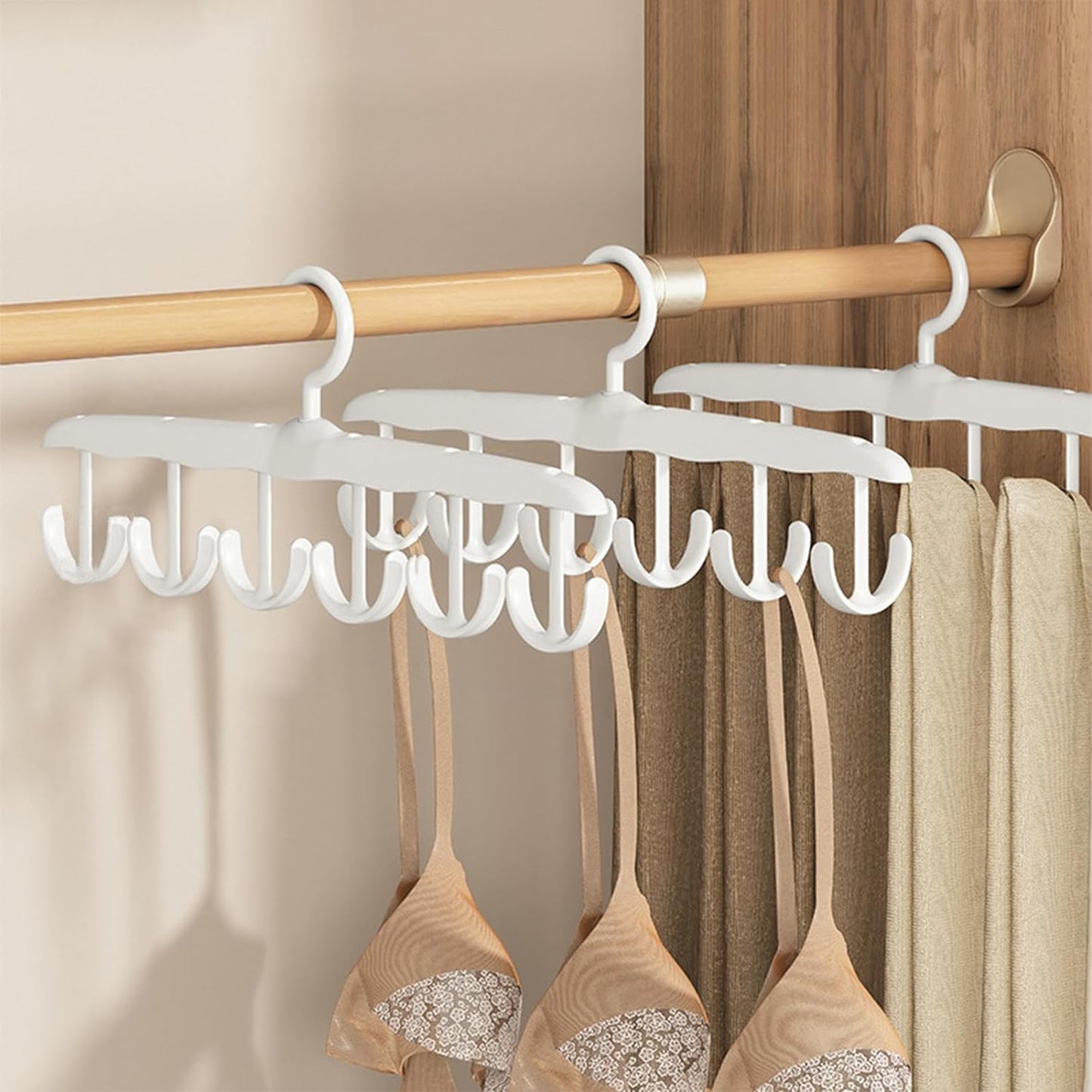 Tank Top Hanger 12-hook Space Saving Hanger Capacity Rotatable Wood Space Saving Hanger Closet Organizers And Storage For Dorm  Apartment For Tank Top - Happy Price - Image 3