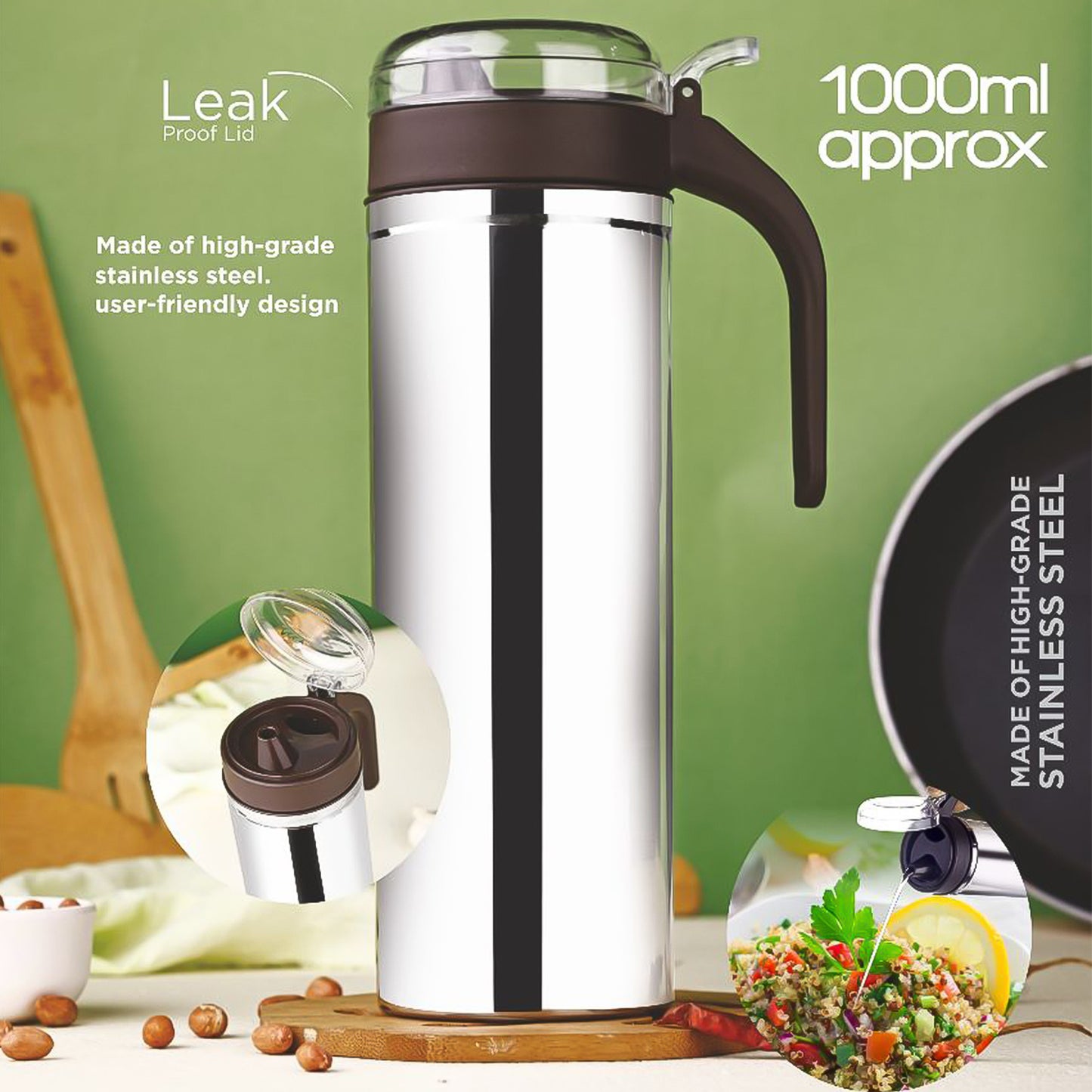 Apex 1000ml Approx. Stainless Steel Oil Pourer (1 Pc) - Happy Price - Image 6