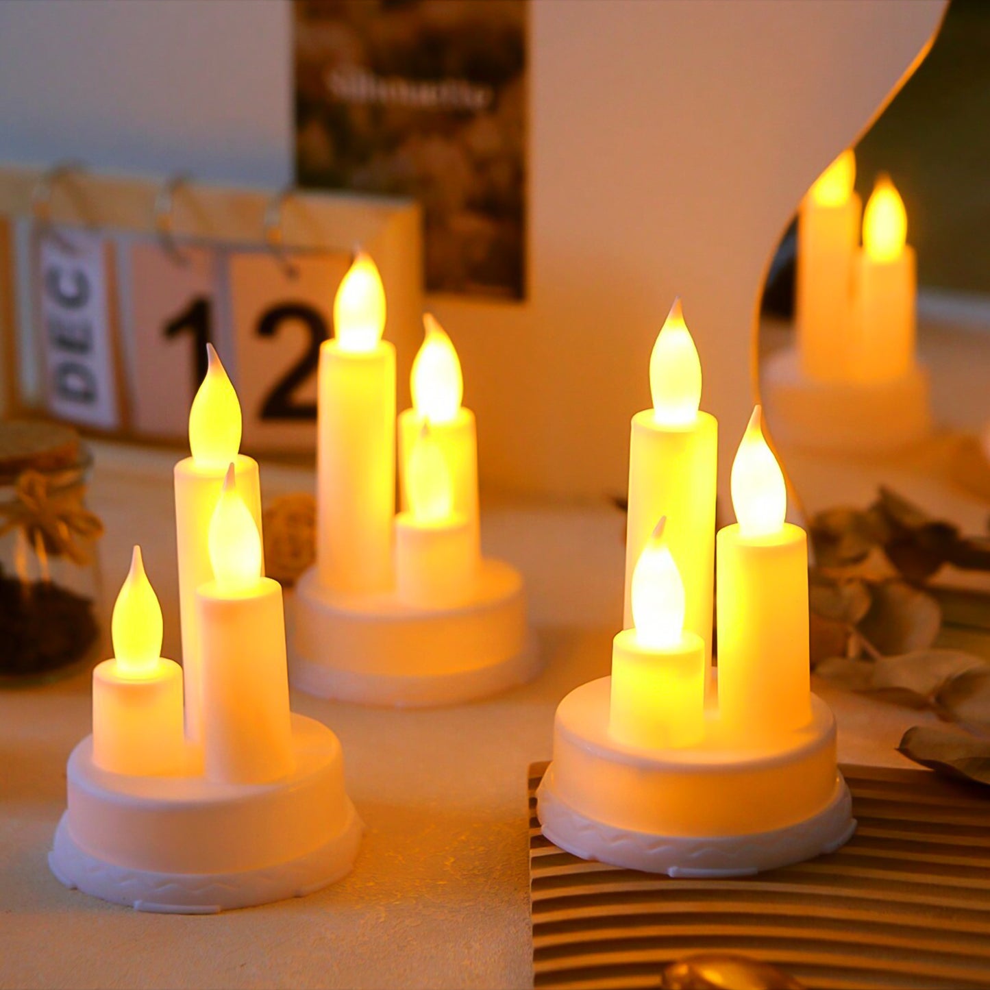 LED Taper Candles (1 Pc) - Warm White Flickering Flameless Electric Lights