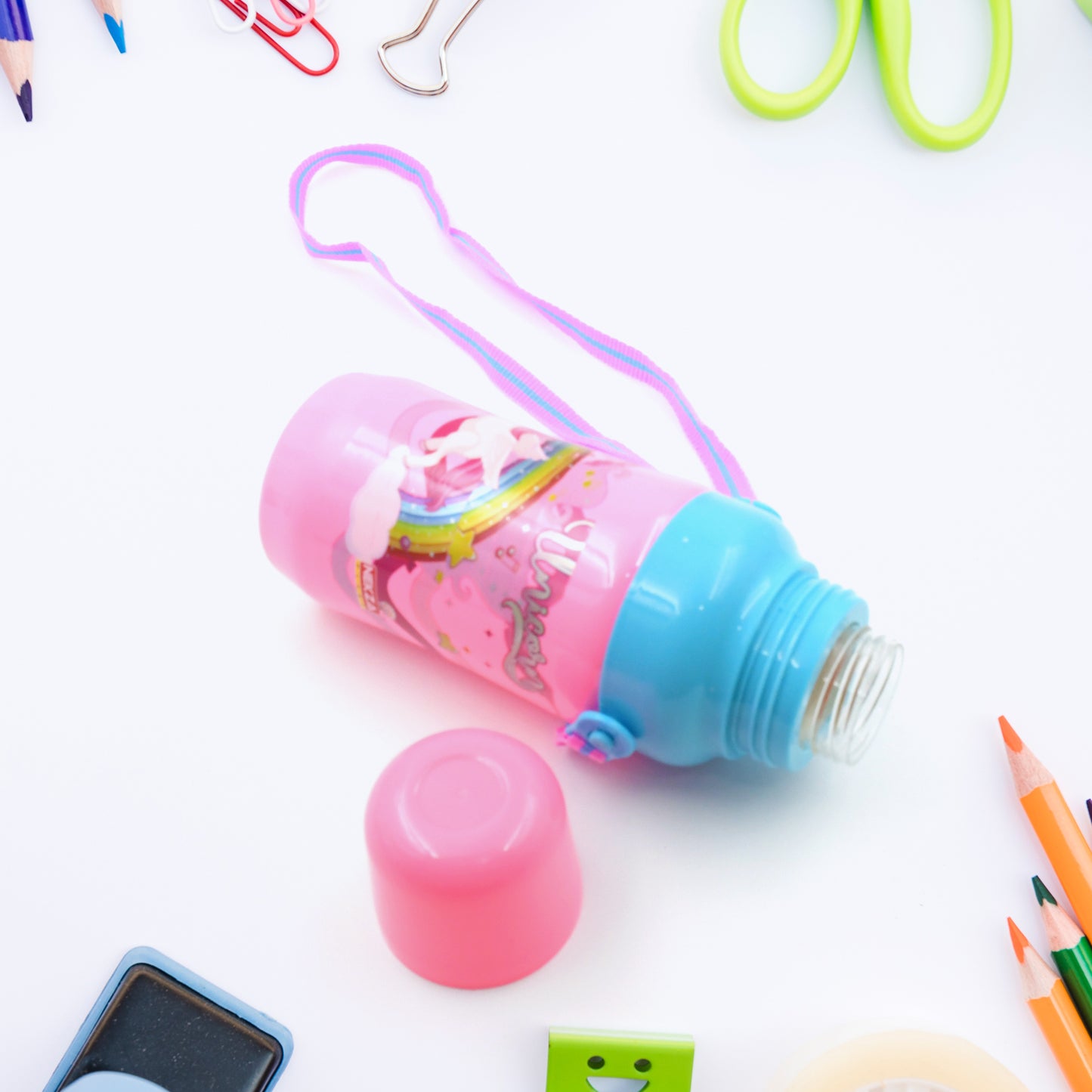Plastic Sports Insulated Water Bottle With Dori  Straw Easy To Carry High Quality Water Bottle Bpa-free  Leak-proof For Kids School For Fridge Office Sports School Gym Yoga (1 Pc 500ml) - Happy Price - Image 6
