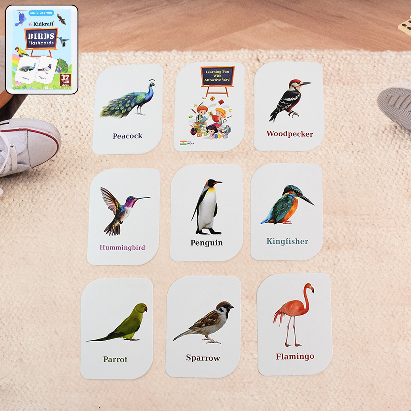 Kidkraft Early Learner Educational Flashcards  32 Birds - Happy Price - Image 7