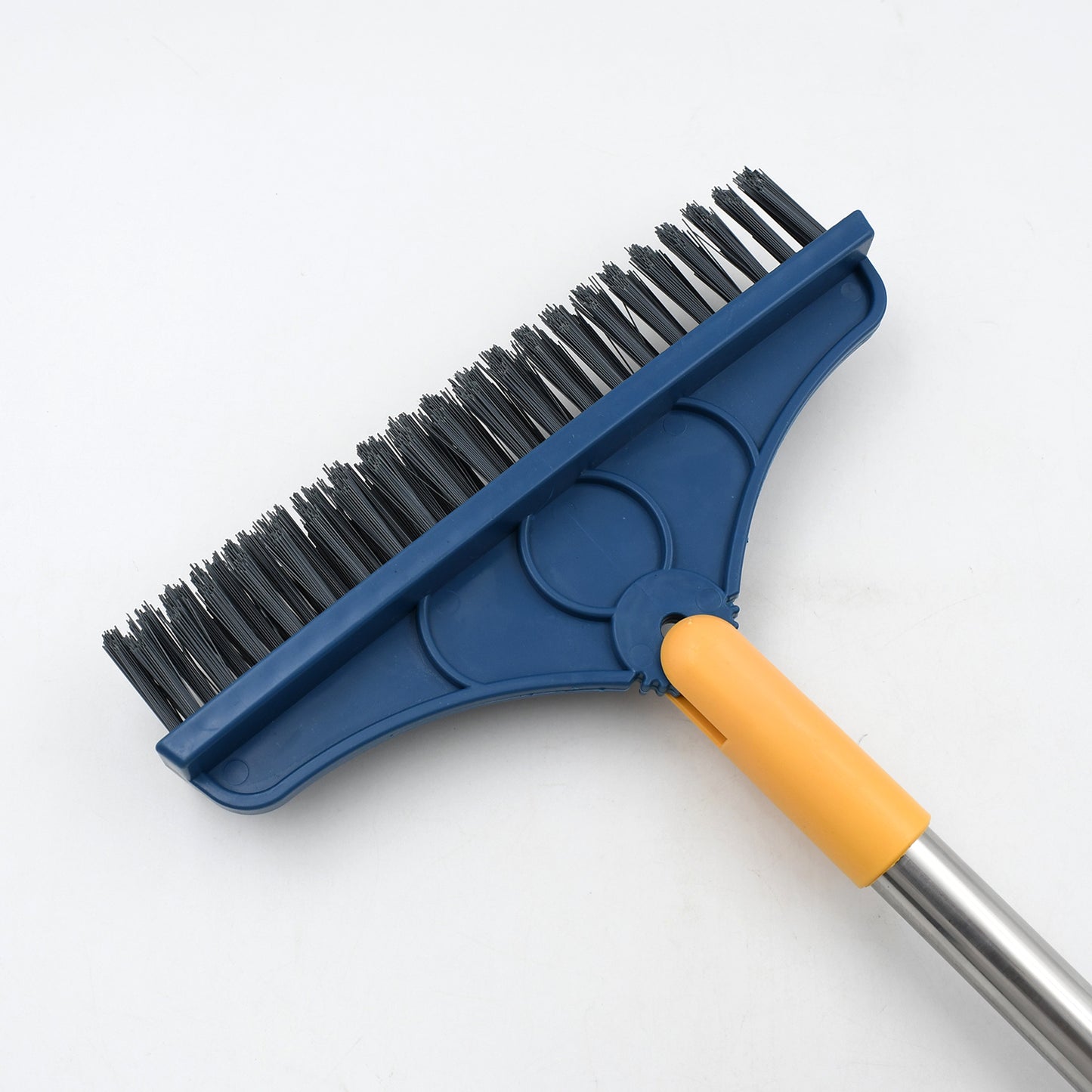 2 In 1 Cleaning Brush Long Handle Floor Brush Rotatable Cleaning Brush For Bathroom Kitchen 120 Degree Triangular Rotating Brush Head With Wiper - Happy Price - Image 3