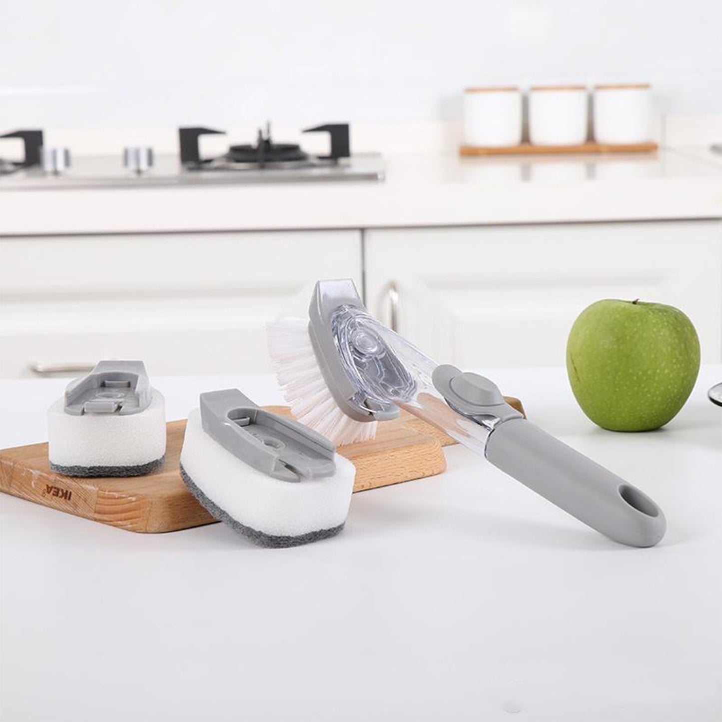 2-in-1 Long Handle Dishwashing Brush with Soap Dispenser - Happy Price - Image 2