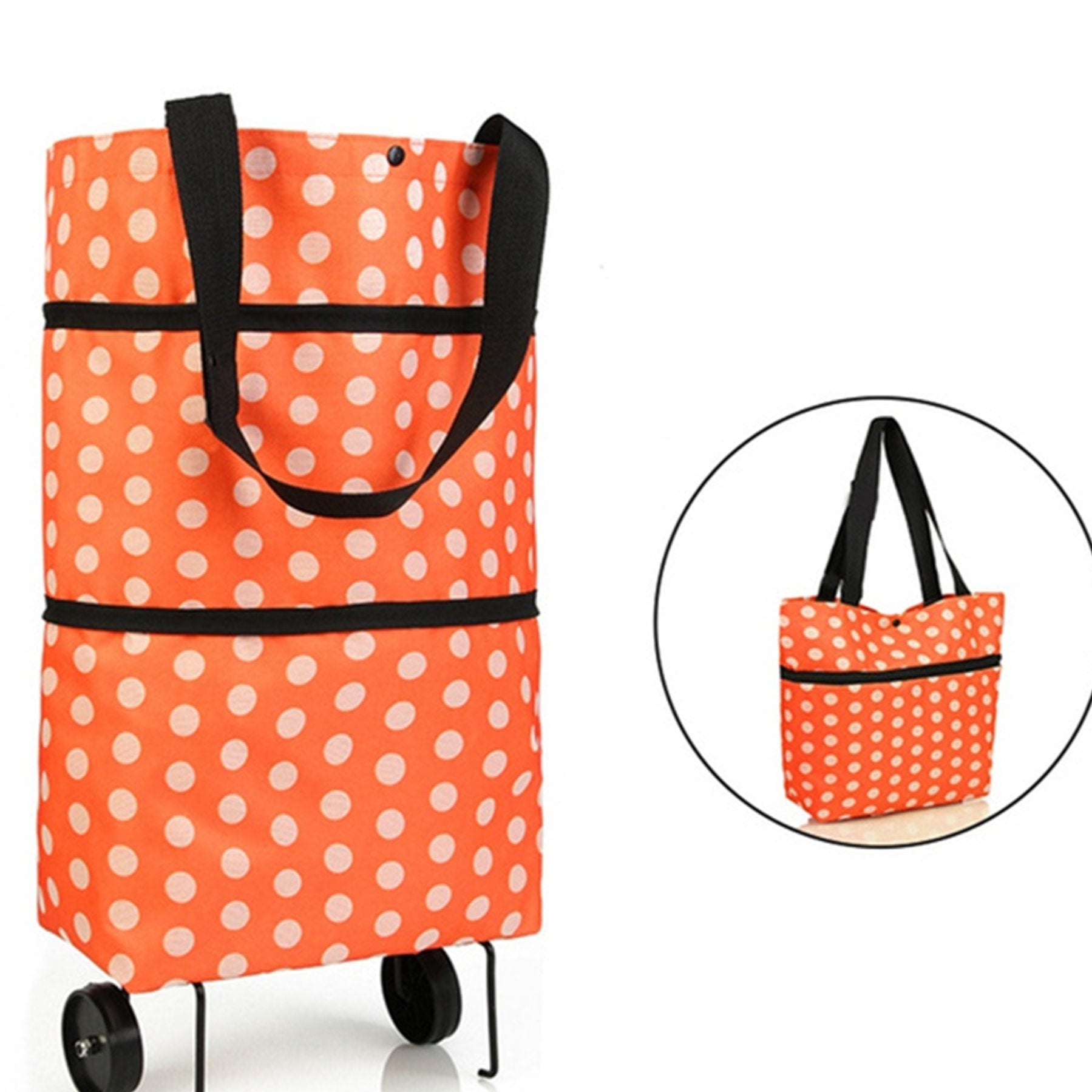 Folding Cart Bags Trolley Shopping Bag For Travel Luggage - Happy Price - Image 1