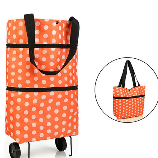 Folding Cart Bags Trolley Shopping Bag For Travel Luggage - Happy Price - Image 1