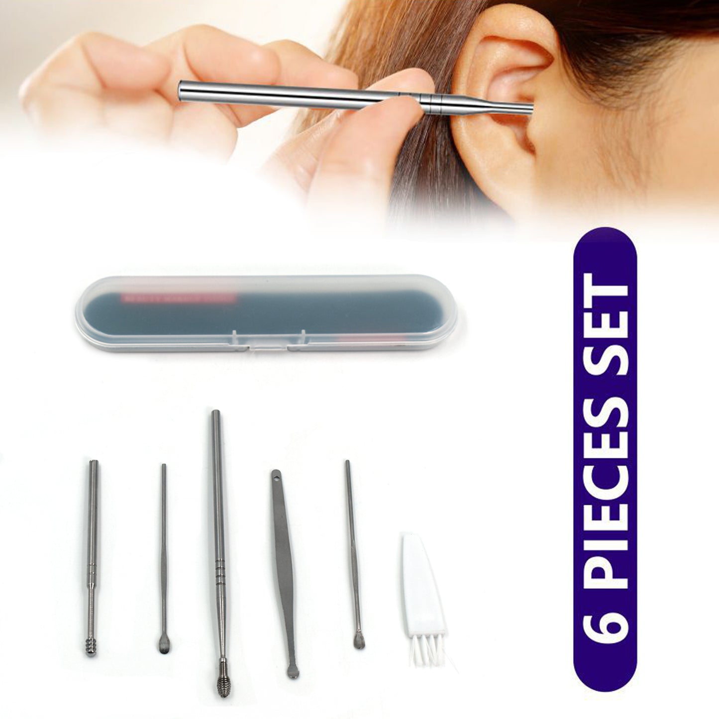 6pcs Earwax Removal Kit  Ear Cleansing Tool Set  Ear Curette Ear Wax Remover Tool - Happy Price - Image 2
