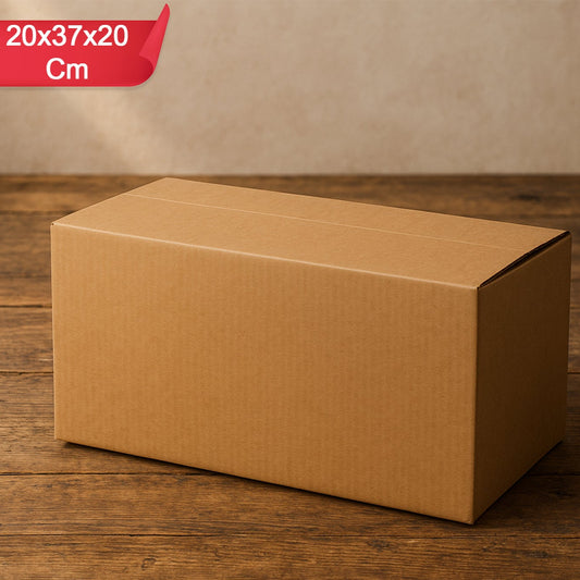 Durable Brown Corrugated Box for Packaging & Shipping - 37x20x20 cm, 1 Pc