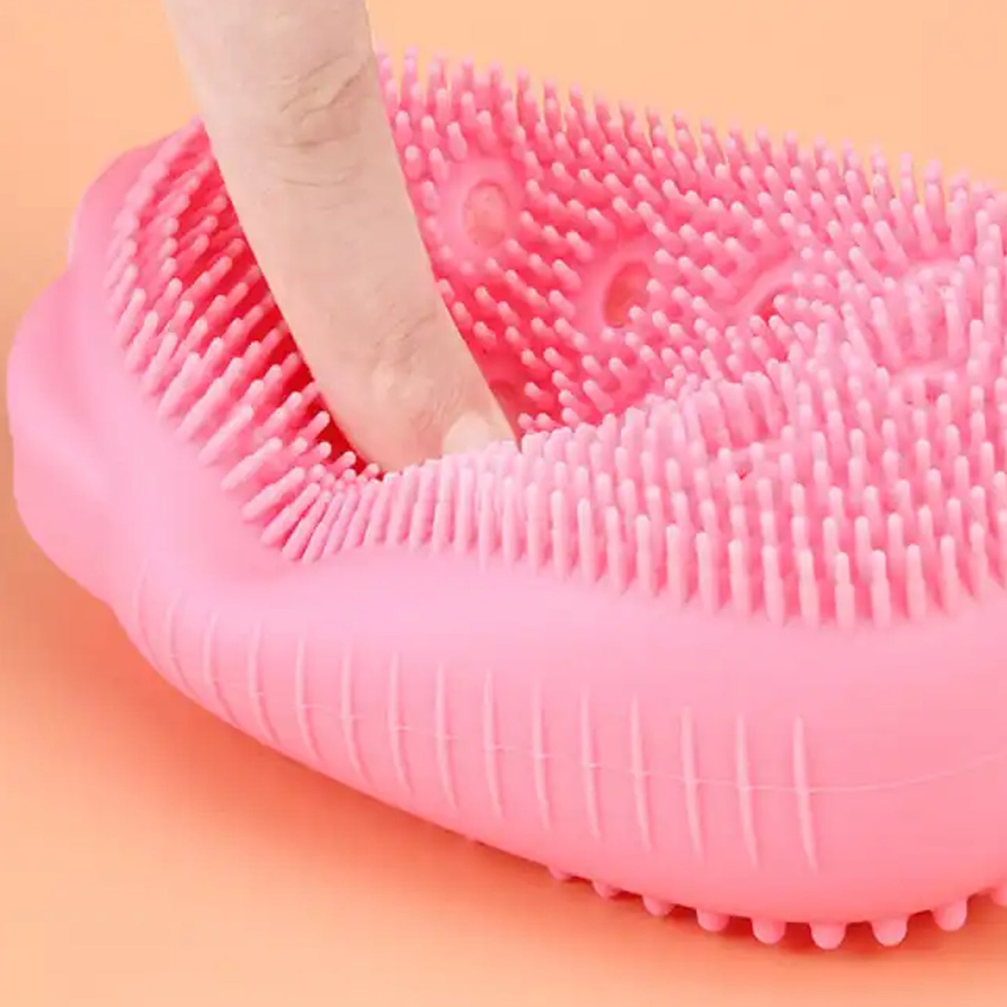 Silicone Super Soft Silicone Bath Brush Double-sided Body Scrubber Brush For Deep Cleasing Exfoliating Ultra-soft Scrubber(1 Pc) - Happy Price - Image 5