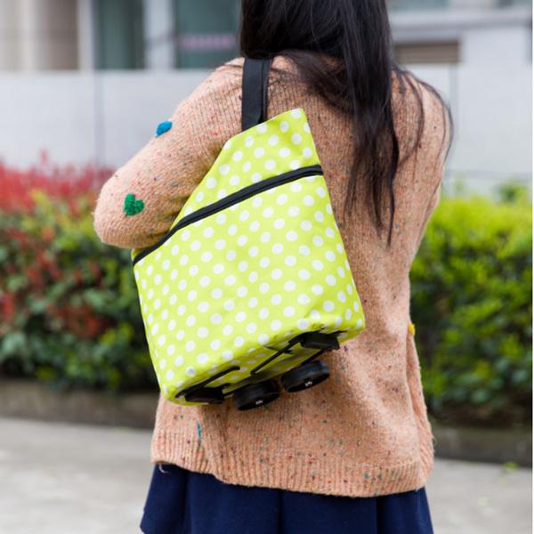 Folding Cart Bags Trolley Shopping Bag For Travel Luggage - Happy Price - Image 3