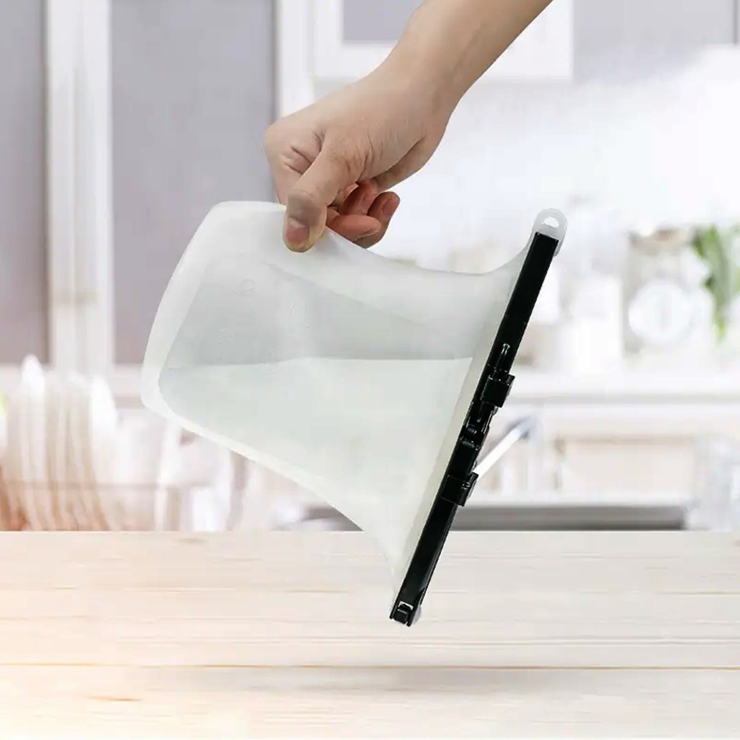 Reusable Silicone Food Storage Bag Set Leakproof Lock Reusable Flat Bottom Freezer Bags Sandwich Bags Silicone Food Grade Kids Snack Bags Bpa Free Microwave Dishwasher Safe (1 Pc) - Happy Price - Image 4