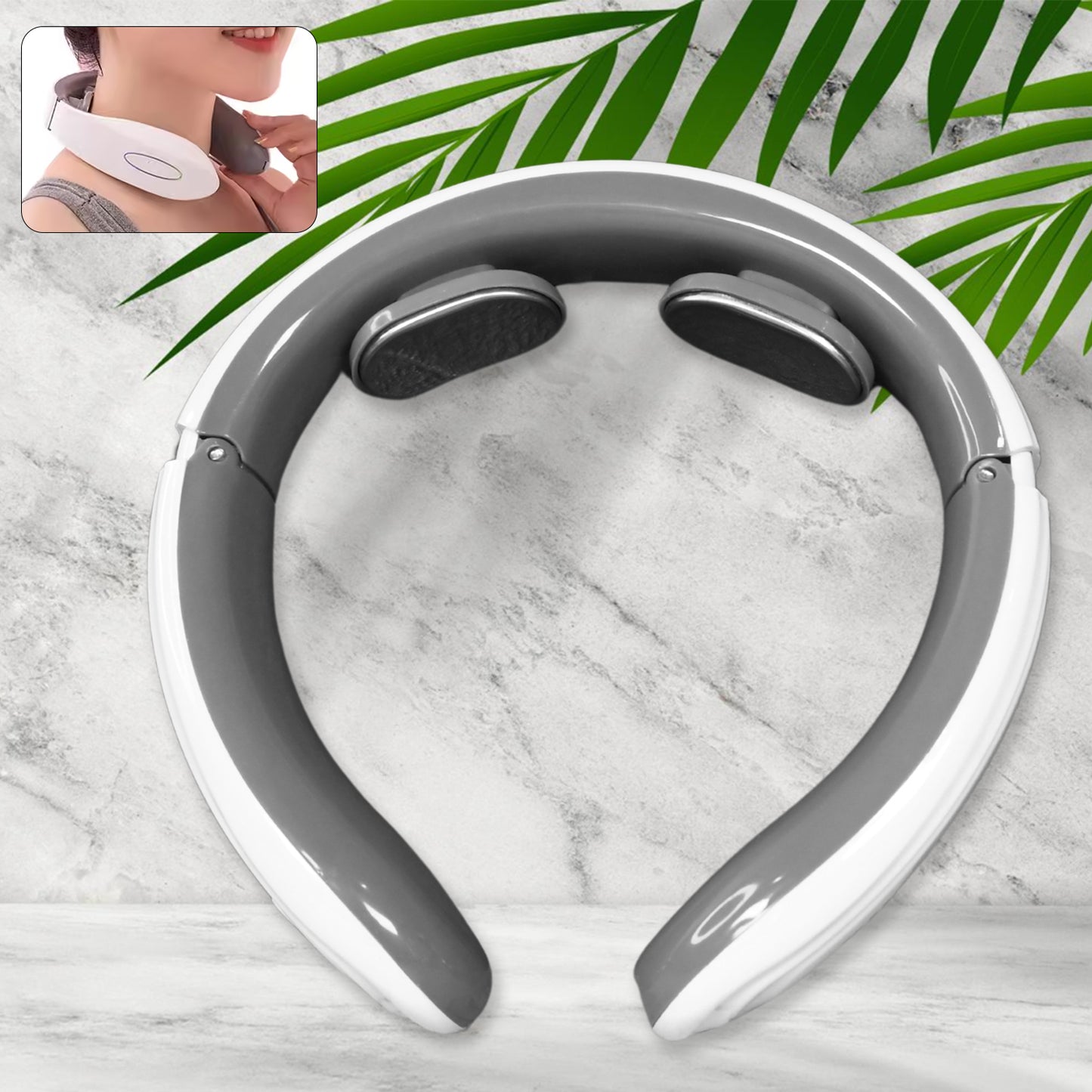 2 Heads Smart Electric Neck And Back Pulse Massager (1 Pc  Mix Design) - Happy Price - Image 2