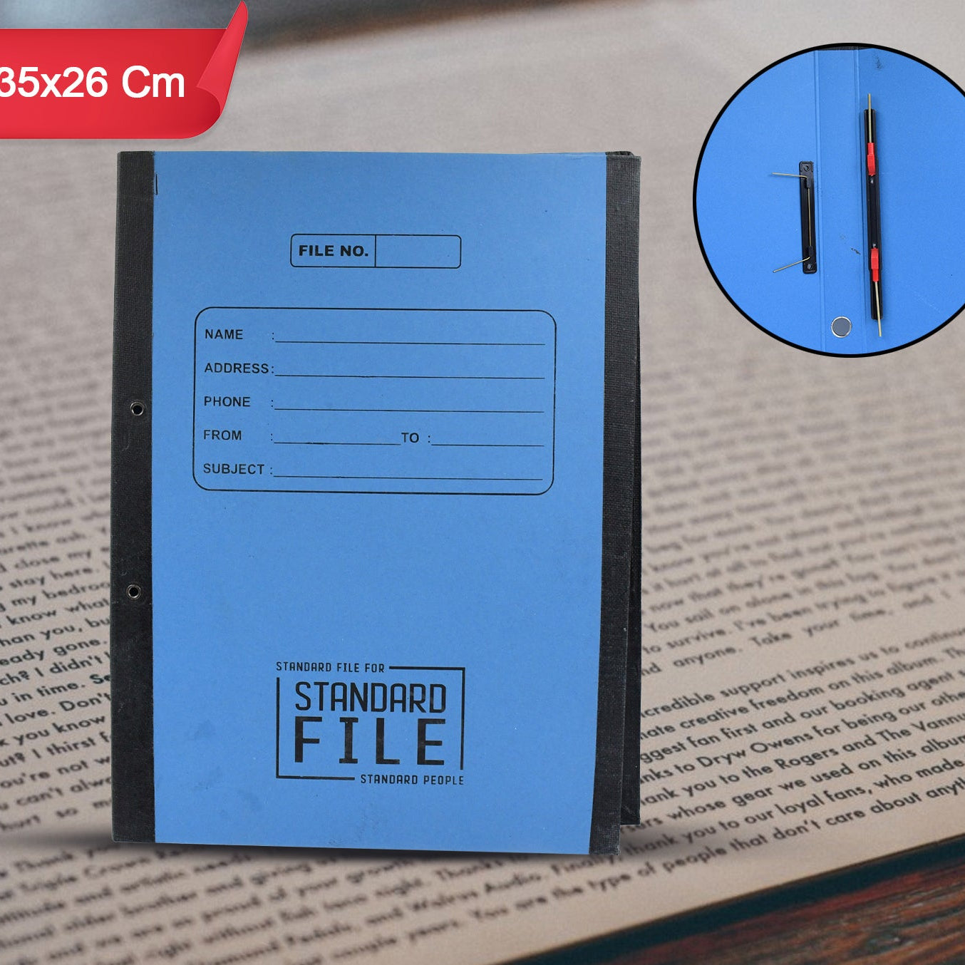 Standard File Plastic Clip File Folder Paper Holder Documents File (3526 Cm  1 Pc) - Happy Price - Image 1