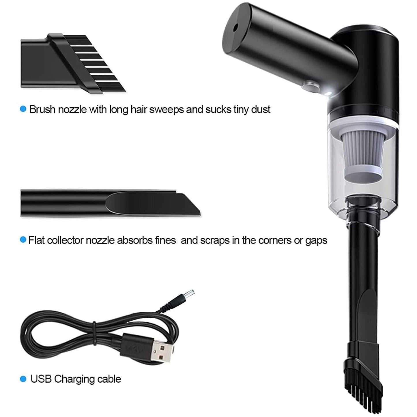 Vacuum Cleaner Dust Collection  2 In 1 Car Vacuum Cleaner 120w High-power Handheld Wireless Vacuum Cleaner Home Car Dual-use Portable Usb Rechargeable - Happy Price - Image 3