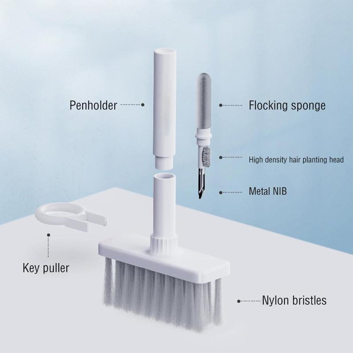 5in1 Multi-function Soft Dust Clean Bush For Computer Cleaning With Corner Gap Duster Keycap Puller Remover For Gamer Pc - Happy Price - Image 2