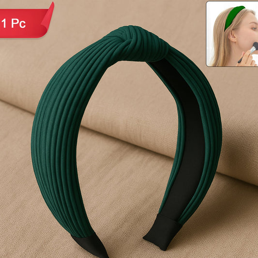 Womens Ribbed Texture Knot Design Hairband (1 Pc  Mix Design) - Happy Price - Image 1