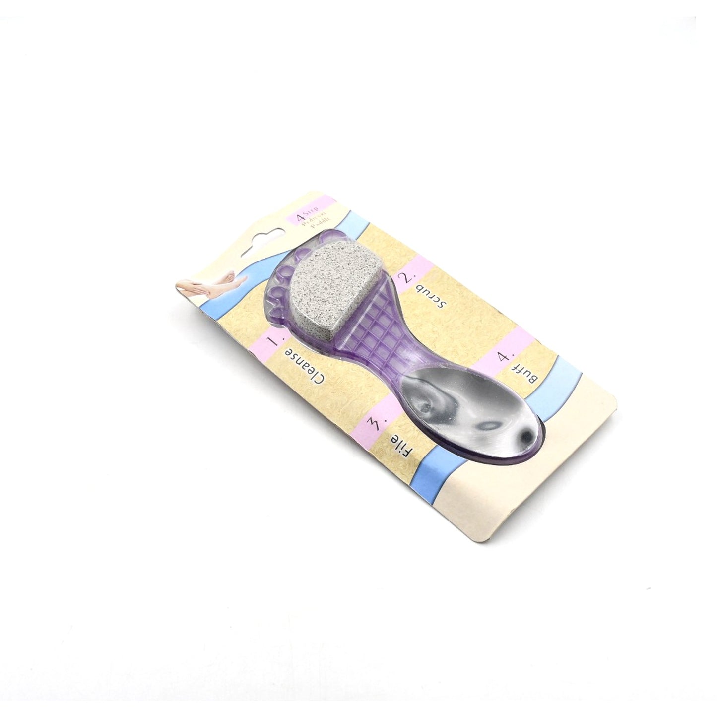 4 In 1 Pedicure Tool For Rough  Dry Feet Dual-sided With Pumice Stone Soft Brush Steel Scrubber  Emery File Softens Hard Foot Corns  Calluses Cleanses  Smoothens Dull Feet - Happy Price - Image 4