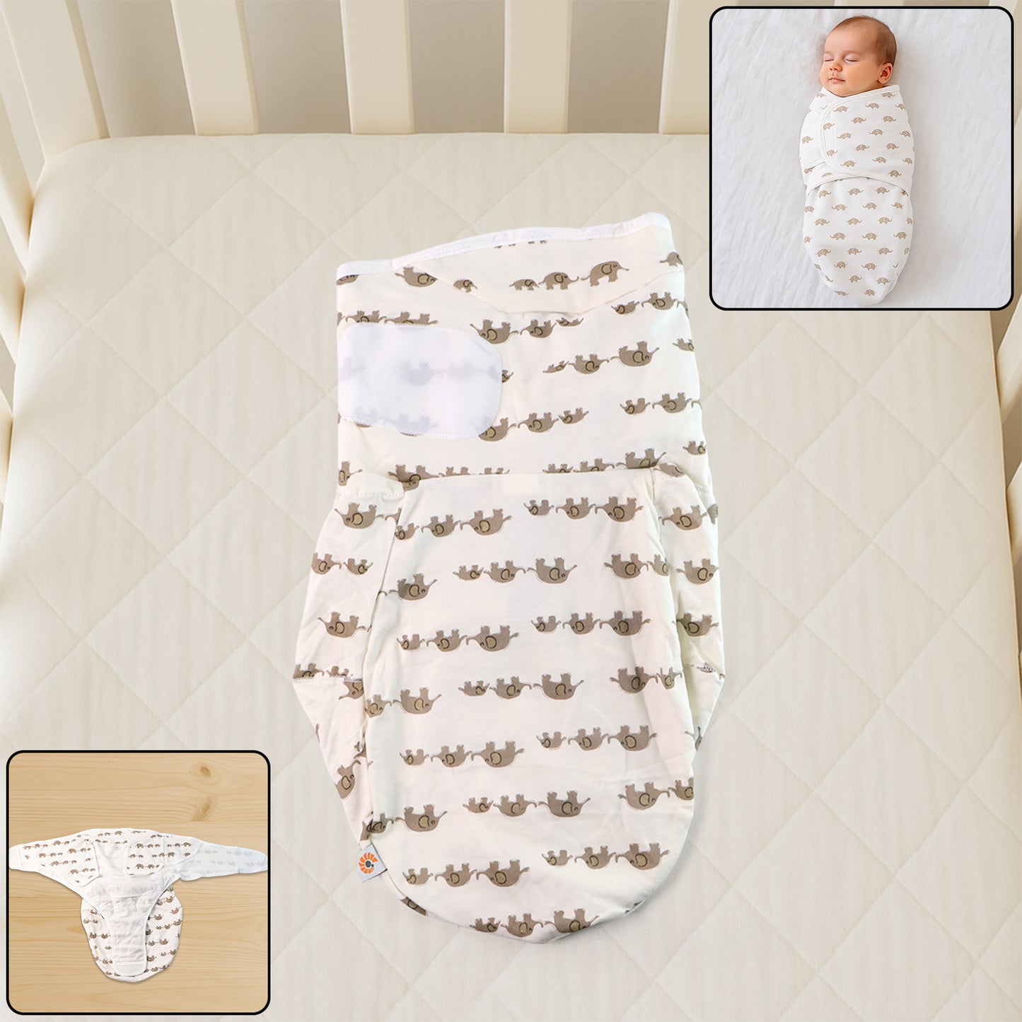 Soft Cotton Adjustable Baby Swaddle Wrap For Newborns (1 Pc) - Happy Price - Image 2