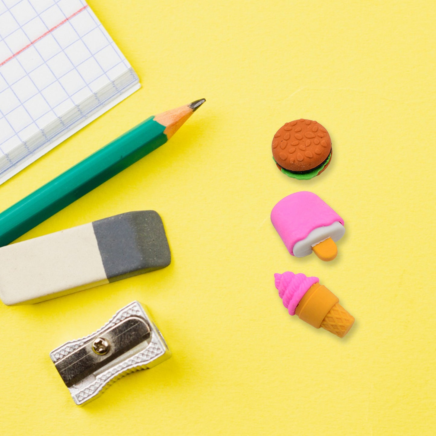 Mix Design Fancy  Stylish Colorful Erasers (1 Set  3 Pc Set) - Happy Price - Image 3