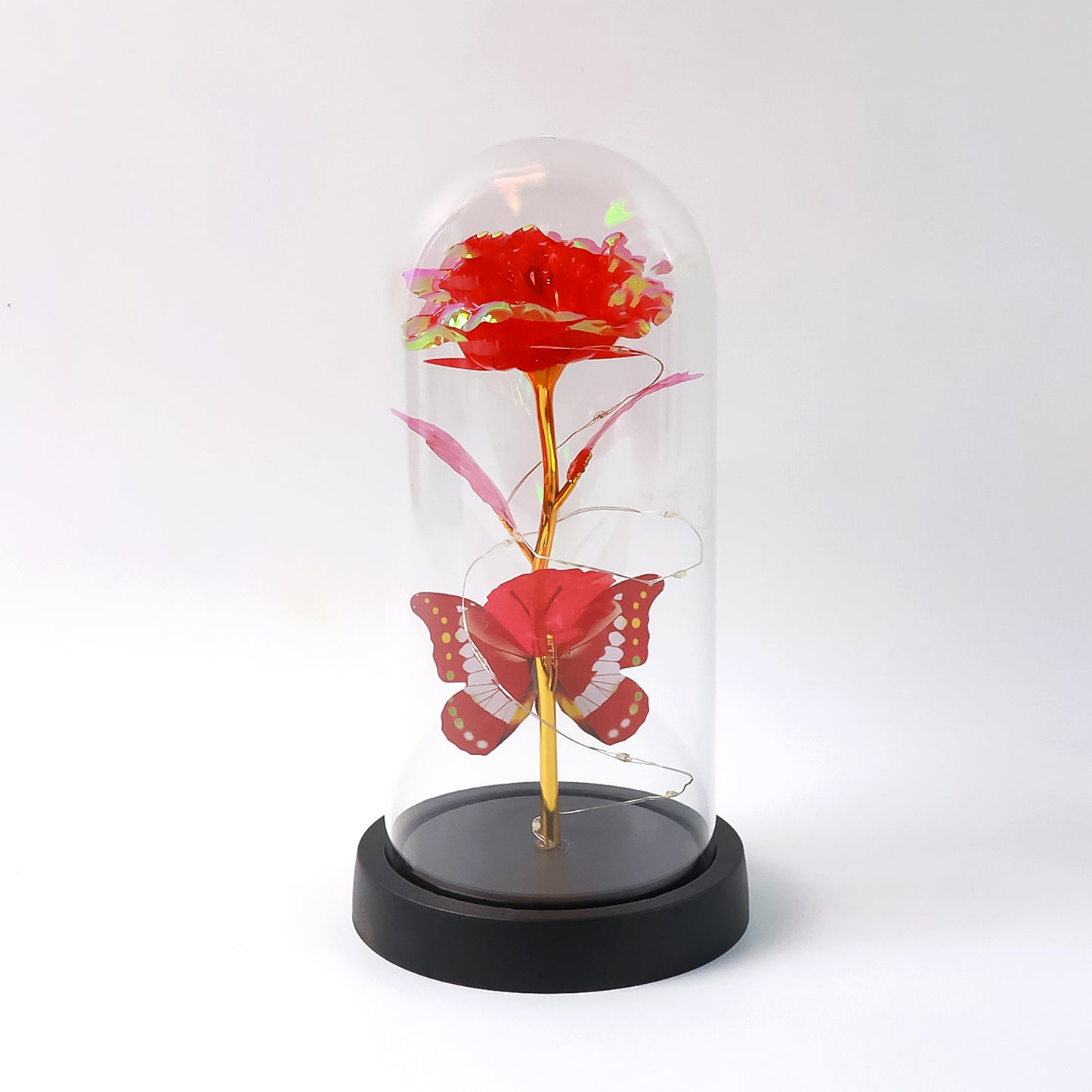 Elegant Led Eternal Rose In Plastic Dome (1 Pc  Battery Not Included) - Happy Price - Image 2
