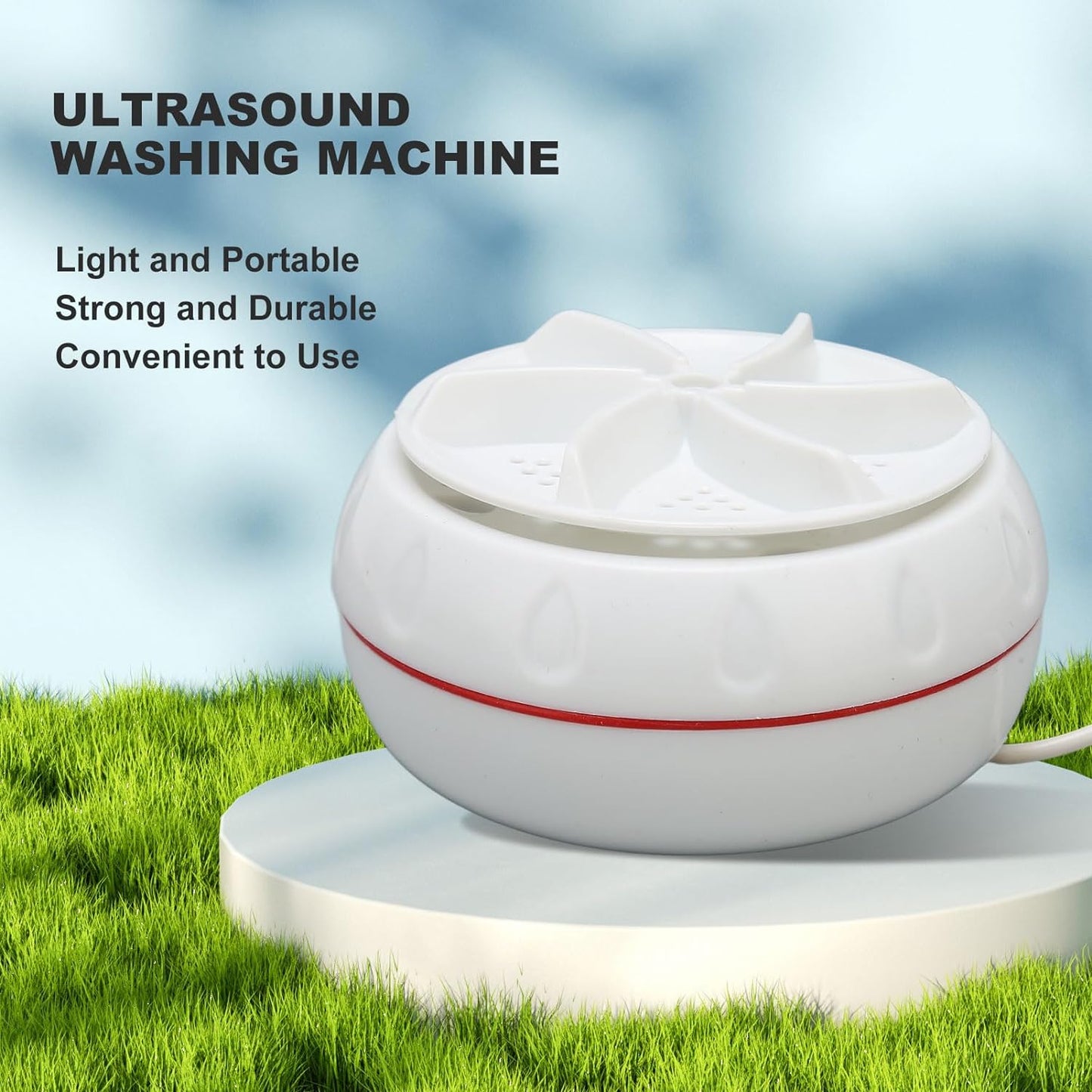 Mini Washing Machine Turbine Washing Machine Door Hinge  Lightweight Turbo Washer With Usb Cable For Home Camping College Rooms Use - Happy Price - Image 4