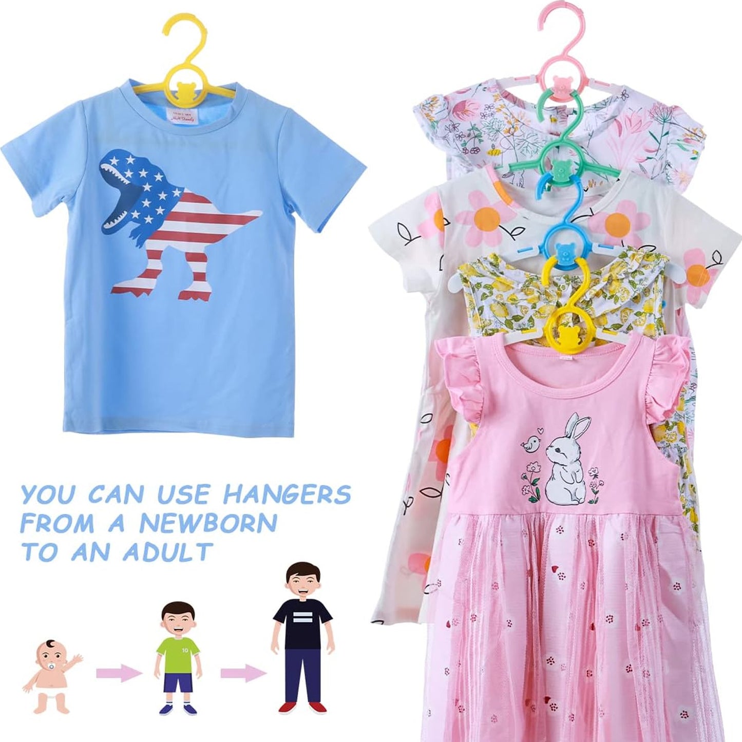 Large Dress Hanger Plastic Adjustable Cloth Hanger (5 Pcs Set) - Happy Price - Image 5