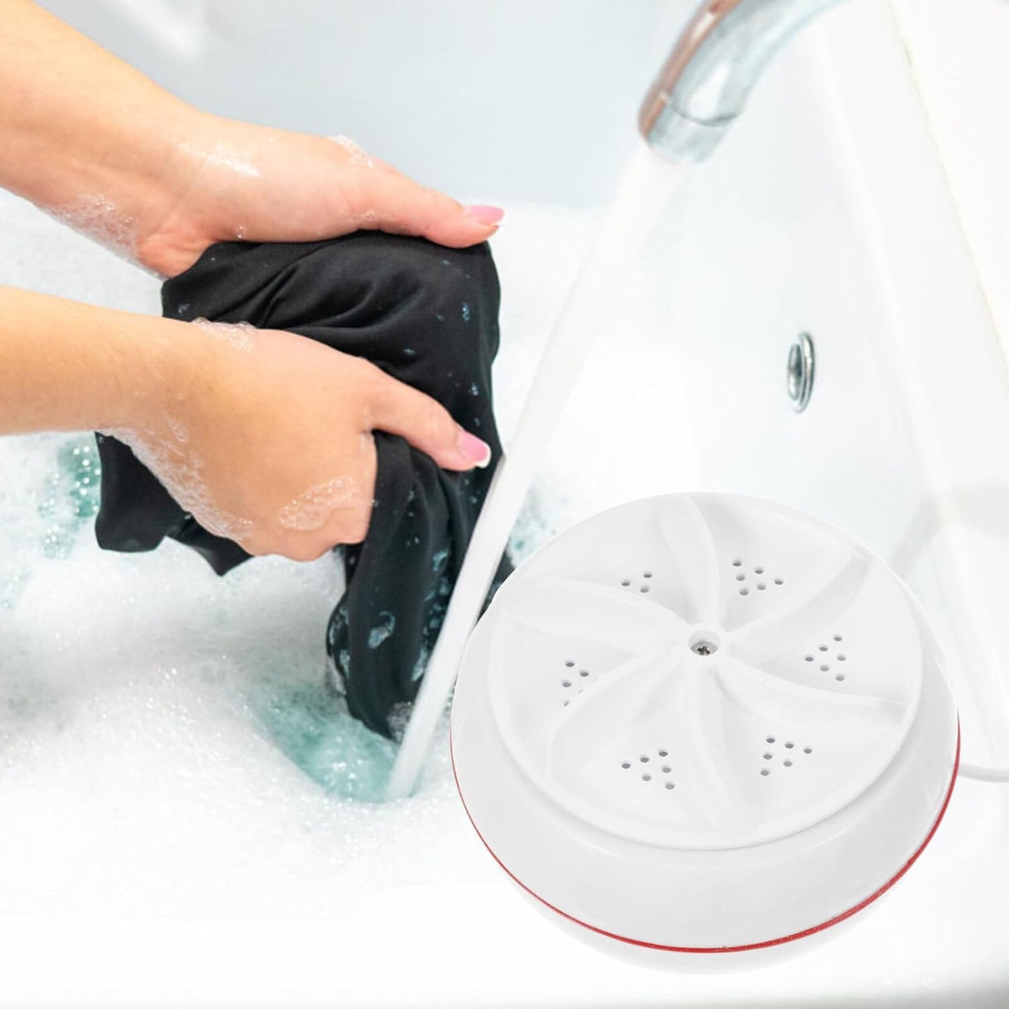 Mini Washing Machine Turbine Washing Machine Door Hinge  Lightweight Turbo Washer With Usb Cable For Home Camping College Rooms Use - Happy Price - Image 2