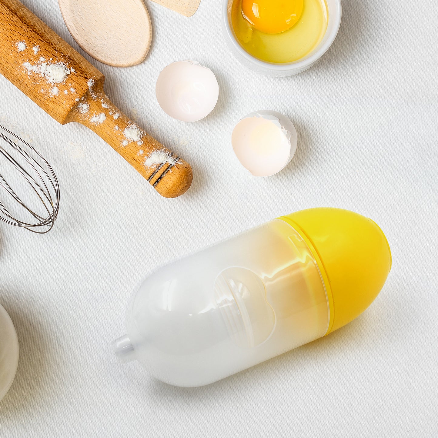 Manual Egg Puller Scrambler Household White Egg Yolk Mixer Kitchen Tool Mix Manual Scrambler Convenient Without Breaking Eggs. - Happy Price - Image 2