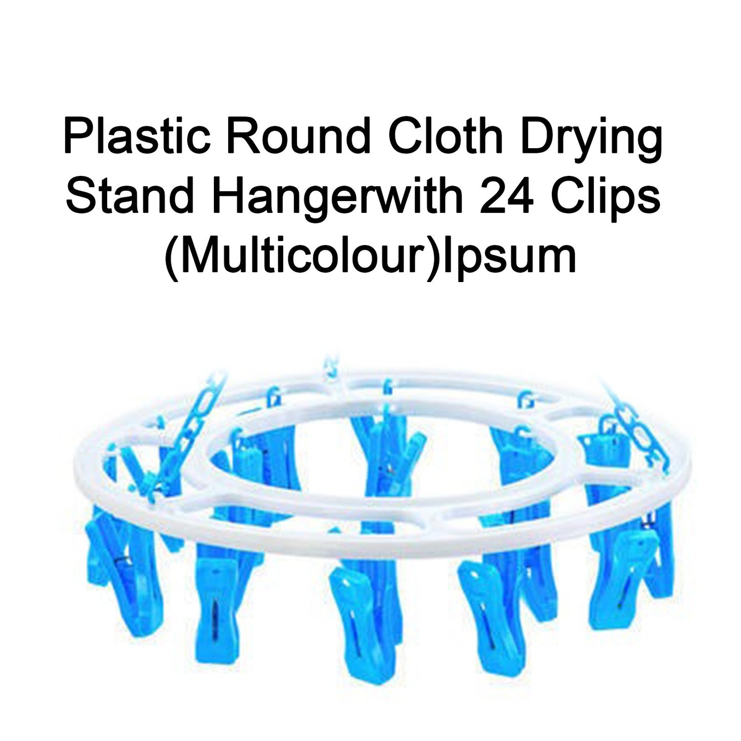 Plastic Round Cloth Drying Stand Hanger With 24 Clips (Multicolour) - Happy Price - Image 3