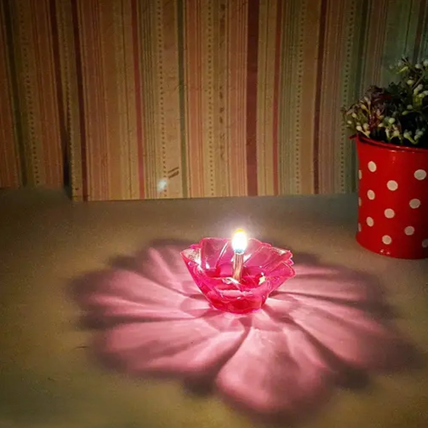 Colourful Reflection Diya Set - 12 Pcs Plastic Candle Holders - Happy Price - Image 3