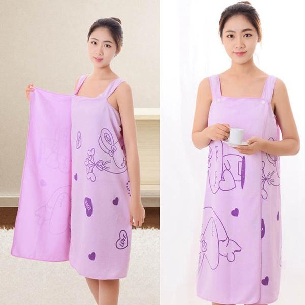 1453a Soft Cotton Bathrobe For Girls  Women  Bath Robe Towel For Women Quick Dry Dress Towel For Ladies. - Happy Price - Image 6