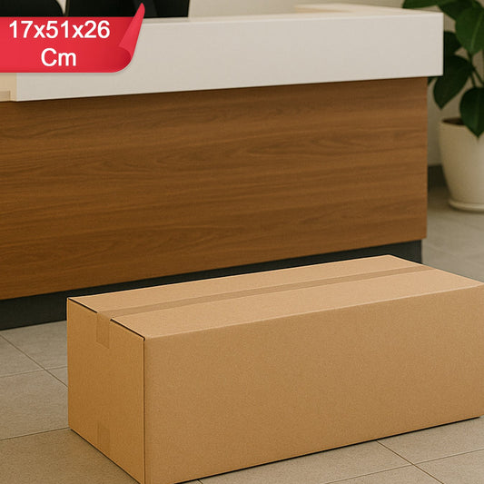 Heavy-Duty Brown Corrugated Packaging Box - 51x26x17 cm, 1 Pc