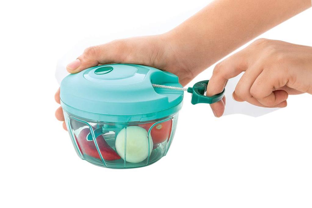 Manual Stainless Steel Blades Compact Hand Held Vegetable Chopperslicer (Brown Package Box) - Happy Price - Image 5