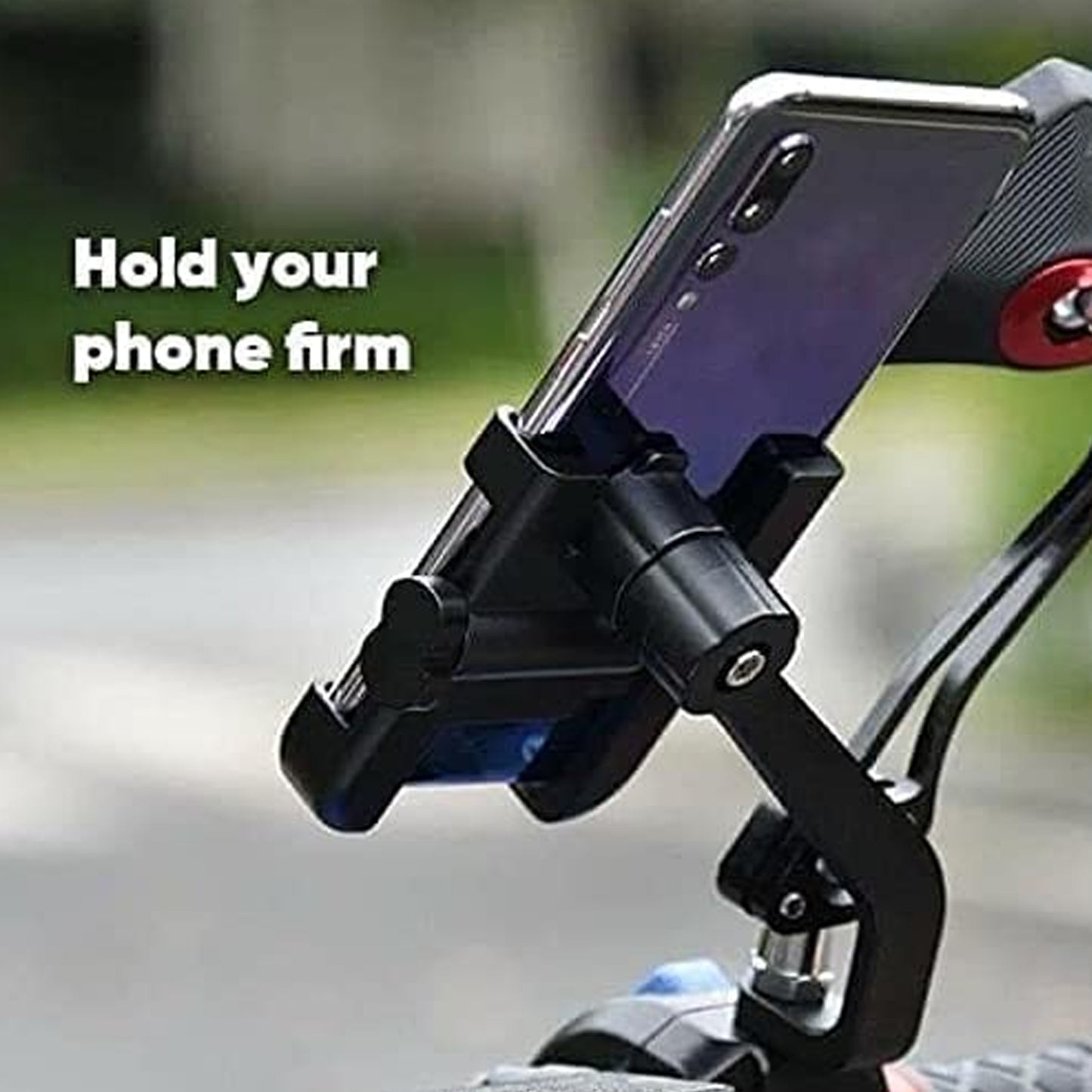 Mobile Phone Holder With Easy Adjustable Rear View Mirror Mount Solid Metal Cradle Stand Suitable For Bike  Mobile Phones - Happy Price - Image 4