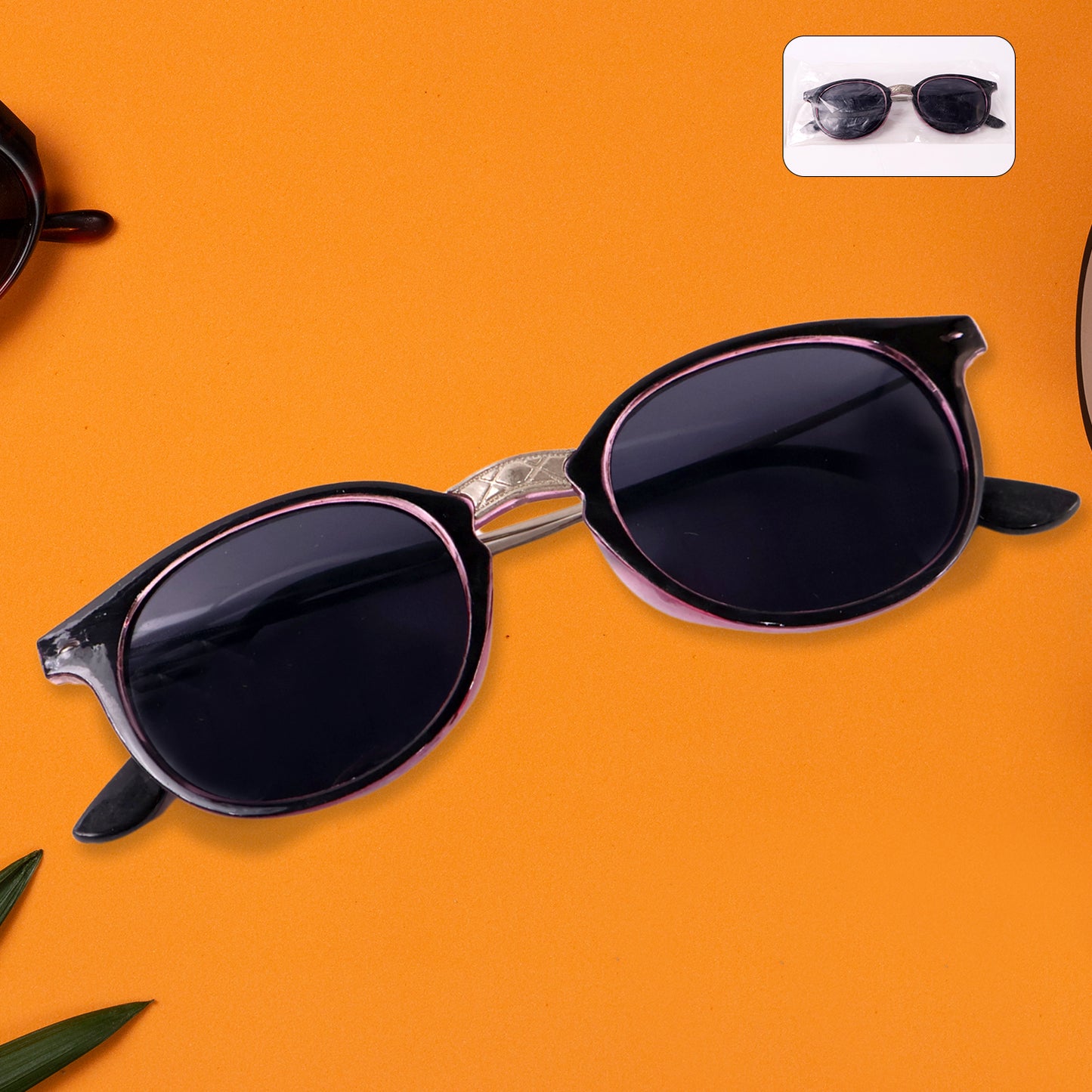 Pink Uv Protected Round Sunglasses Classic Sunglasses For Men  Women Lightweight - Happy Price - Image 6