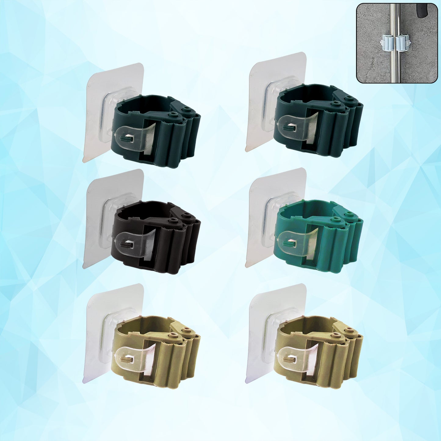 Self-adhesive Mop And Broom Holder Clips (6 Pc Set) - Happy Price - Image 3