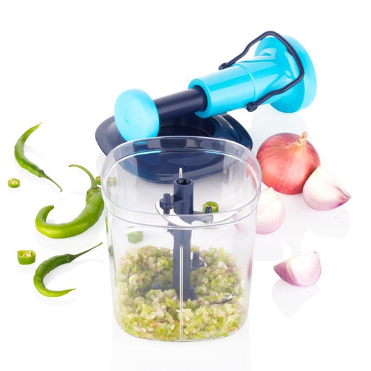 6 Blades Manual Hand-press Vegetable Chopper (1100 Ml) - Happy Price - Image 1