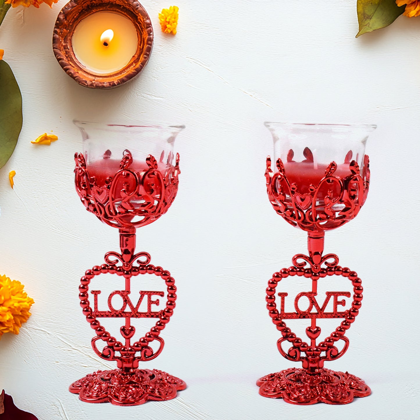 Tea Lights Holder Candle Stand (2 Pc Set) - Happy Price - Image 3