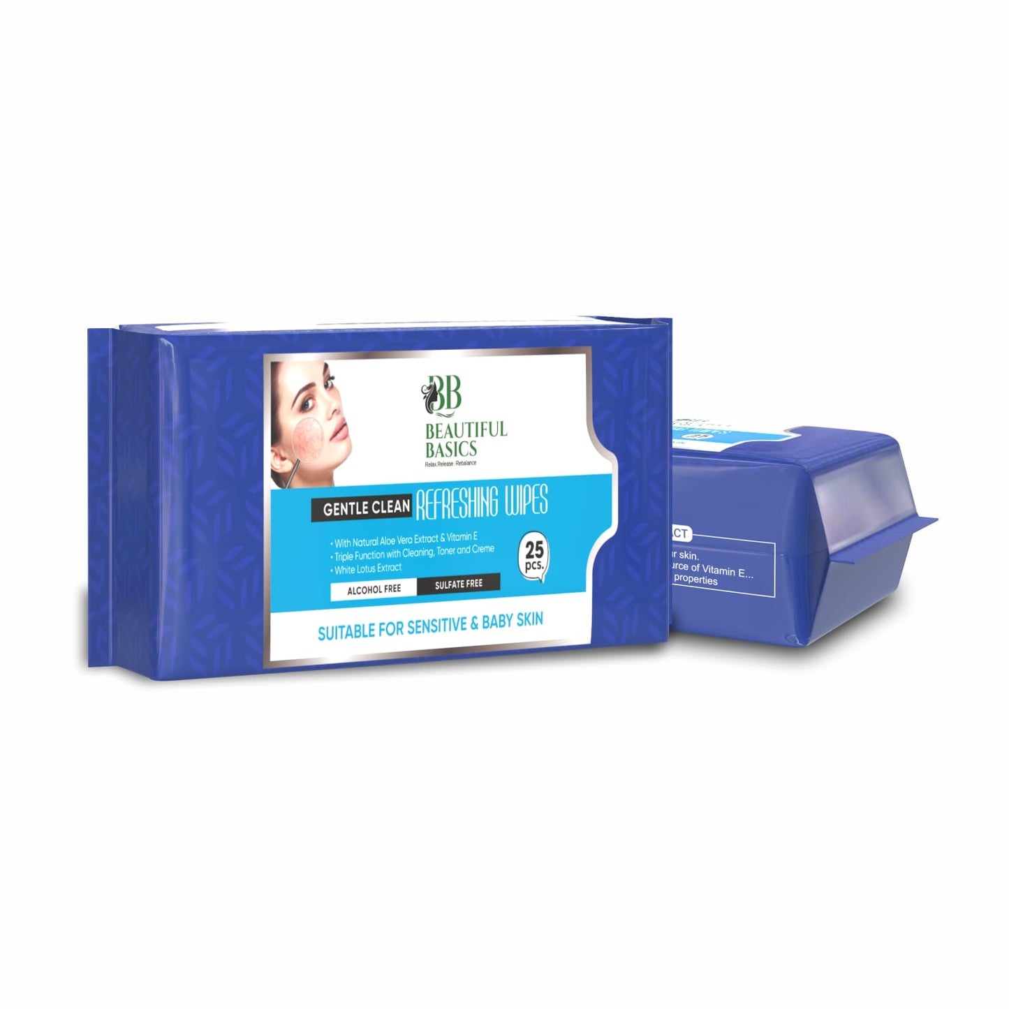 Refreshing Wet Wipes For Face  Facial Cleansing  Refreshing  Skin Hydration Soothing For Skin  Ph Balance  Alcohol Free  Nourishing With Fruit Extract  25 Wipes - Happy Price - Image 2