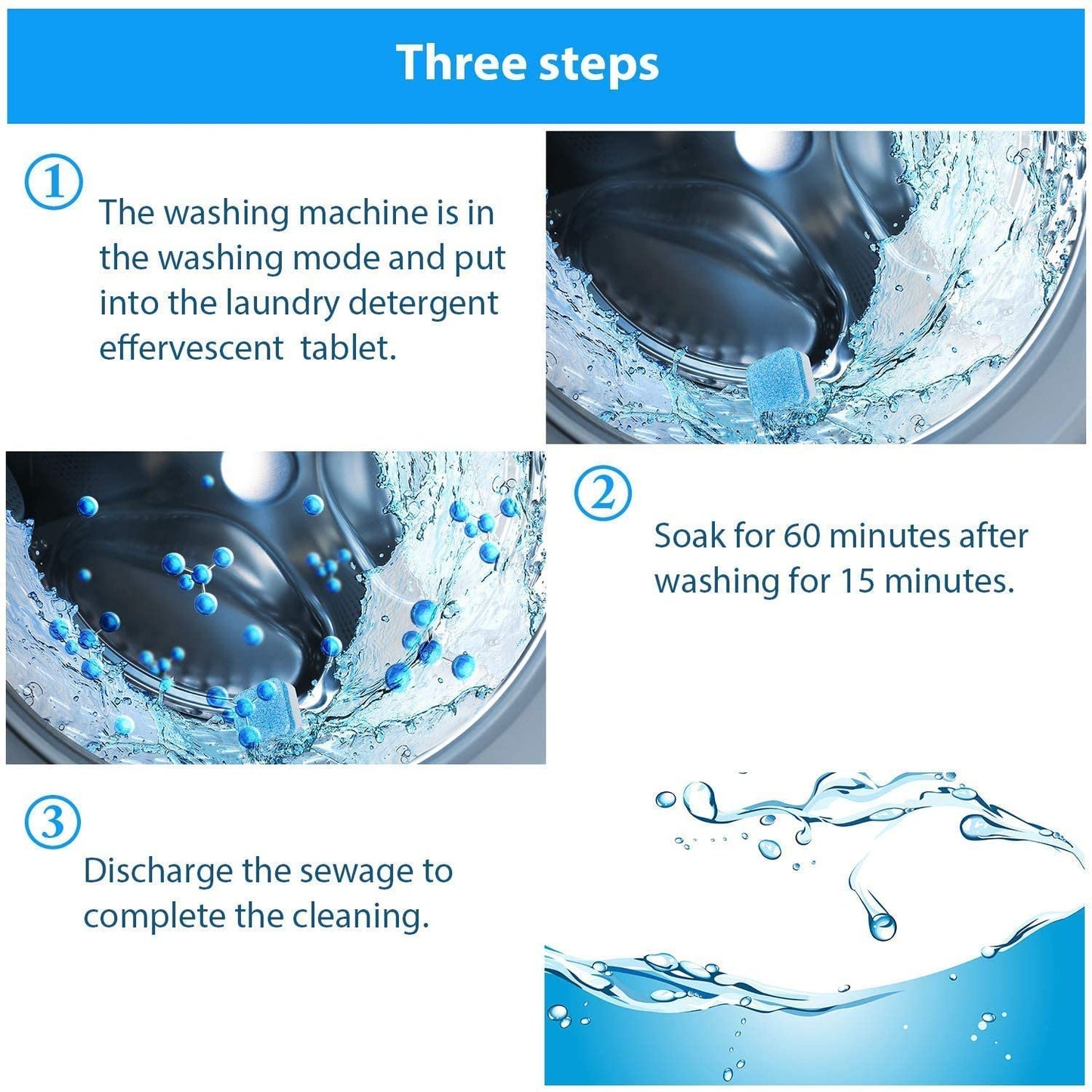 Washing Machine Stain Tank Cleaner Deep Cleaning Detergent Tablet ( 1pc ) - Happy Price - Image 3