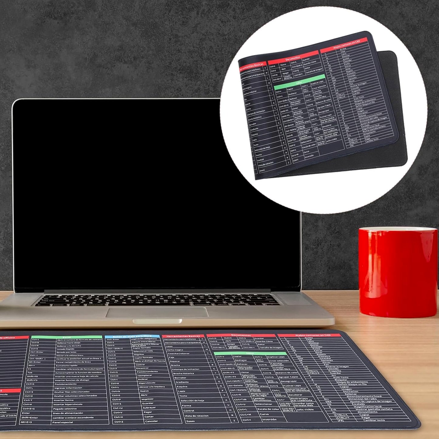 Shortcut Keyboard Mat Mouse Pad Mat Mouse Pads For Desk Quick Key Super Large Anti-slip Keyboard Pad Desk Accessories Desktop Mouse Pad Office Oversized Big Mouse Pad Rubber (8030 Cm) - Happy Price - Image 3