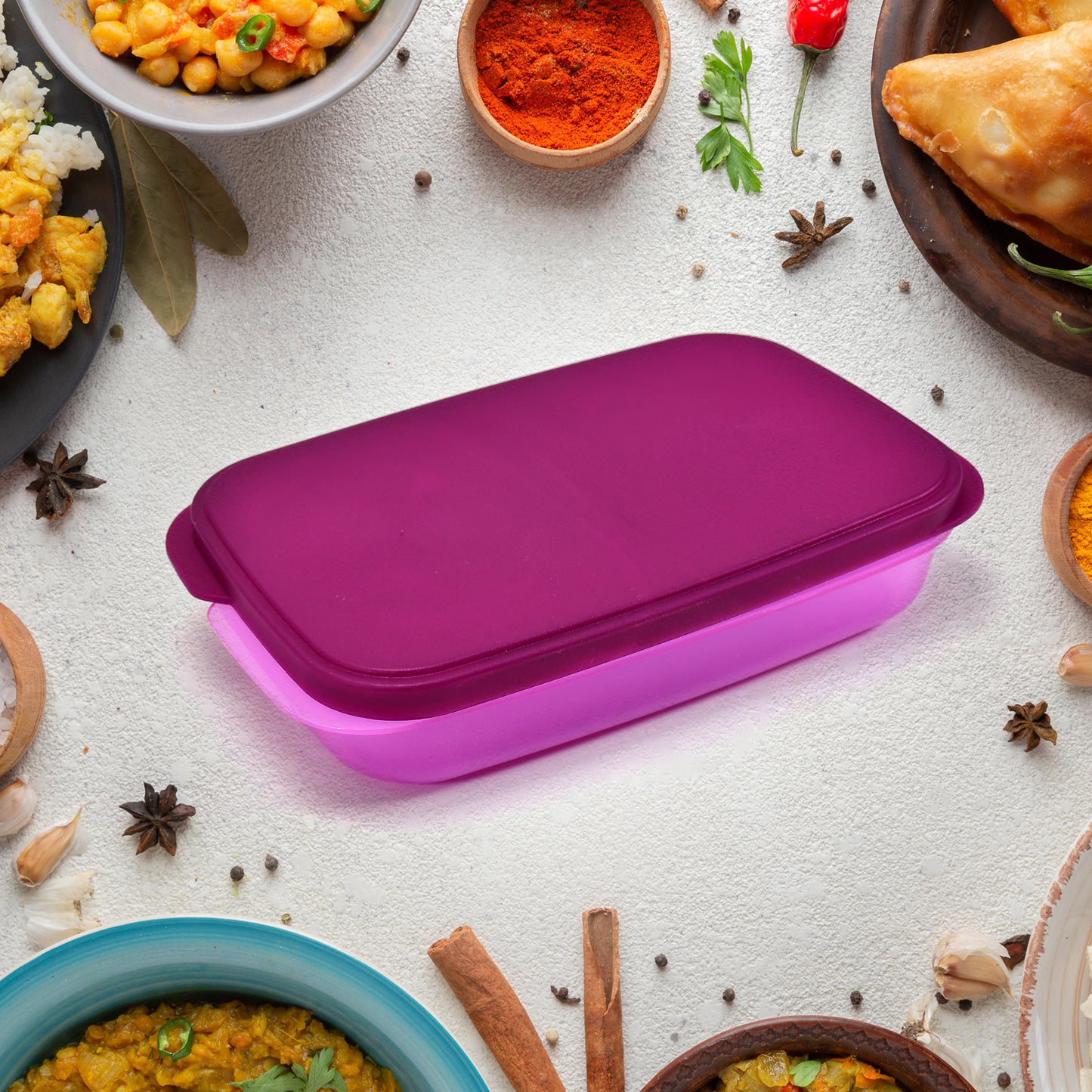 Unbreakable Divine Leak Proof Plastic Lunch Box Food Grade Plastic Bpa-free 2 Containers With Spoon - Happy Price - Image 5