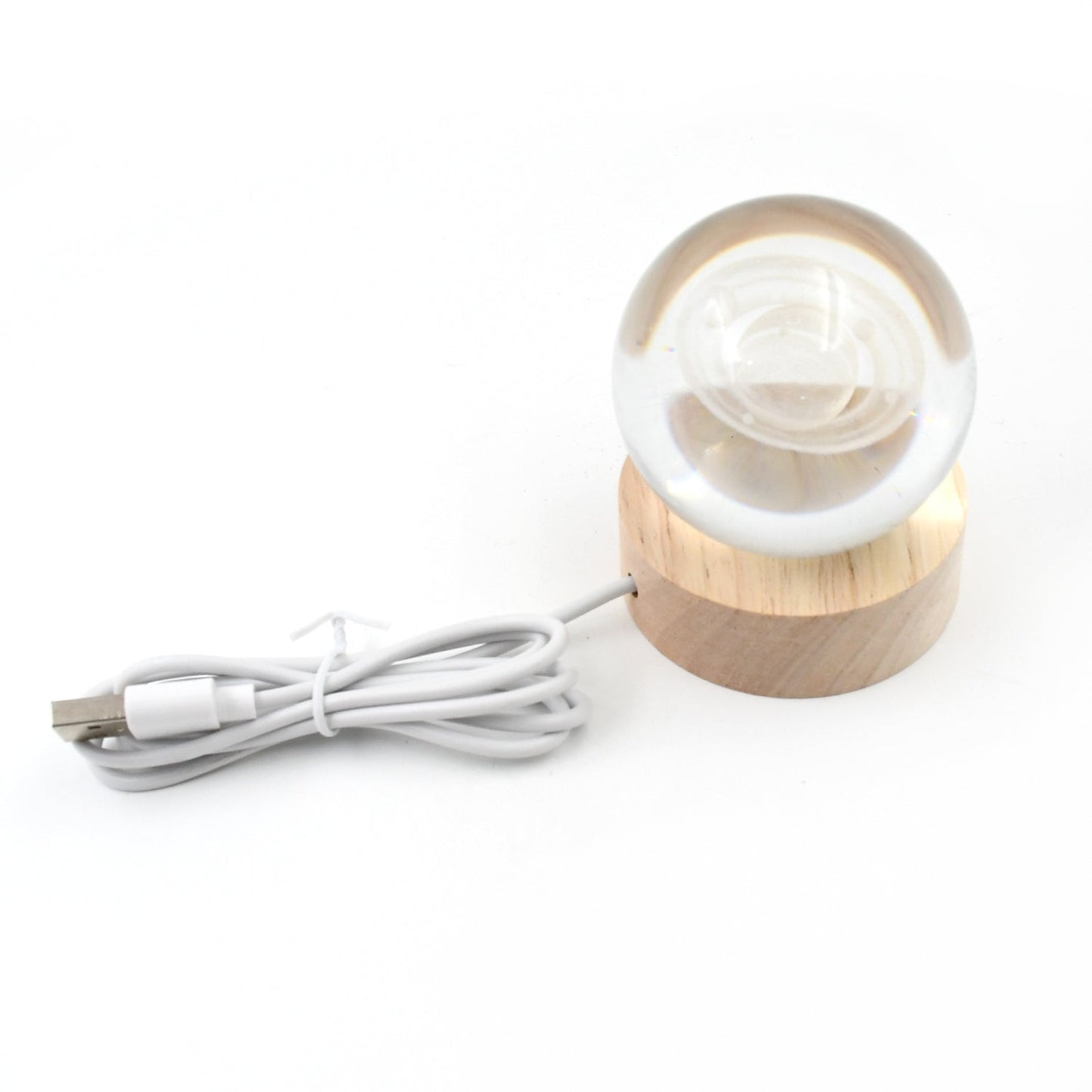Astronaut  3d Crystal Ball Lamps With Wood Base (1 Pc) - Happy Price - Image 3